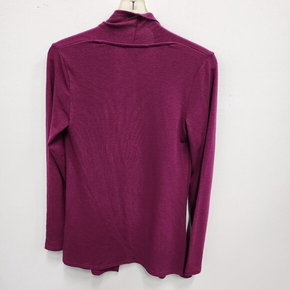 Mix By 41 Hawthorn Womens Cardigan Small Burgundy Open Front Lightweight - Picture 5 of 6